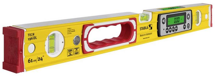 Produktbild: Stabila TECH 196 DL 19829 Digitale Wasserwaage mit Rutschstopper, inkl. Tasche 61cm 0.5 mm/m