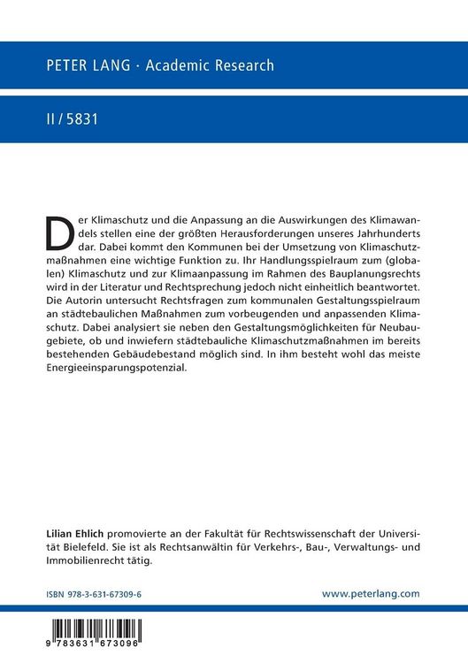 Produktbild: Vorbeugender und anpassender Klimaschutz in der bauplanungsrechtlichen Abw&auml;gung