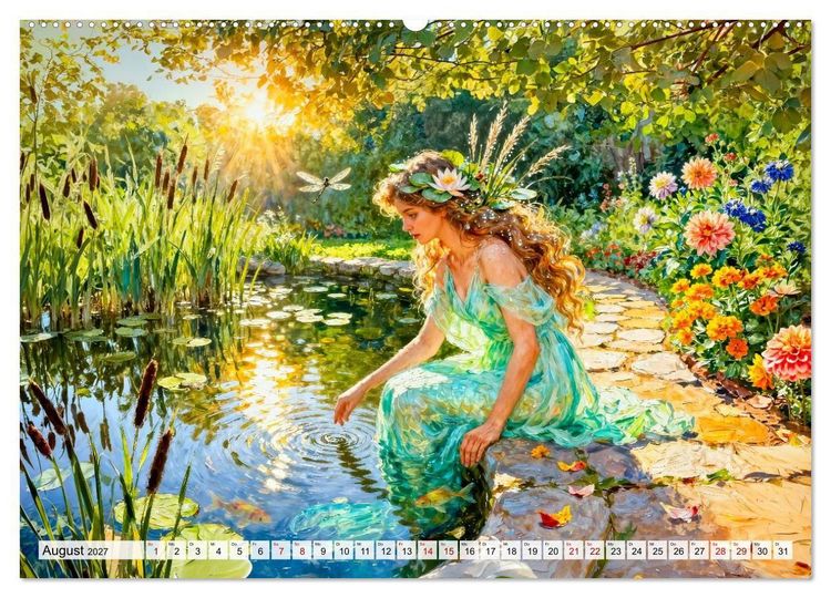 Produktbild: G&ouml;tter des Gartens - Zeus und die Kr&auml;fte der Natur (hochwertiger Premium Wandkalender 2027 DIN A2 quer), Kunstdruck in Hochglanz
