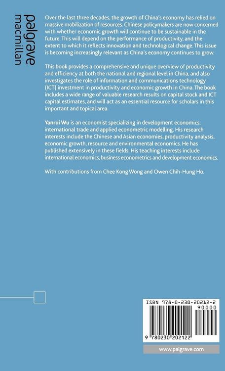 Produktbild: Productivity, Efficiency and Economic Growth in China