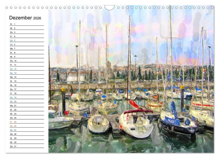 Produktbild: Lissabon - Stadtrundgang in Aquarell-Illustrationen (Wandkalender 2026 DIN A3 quer), CALVENDO Monatskalender