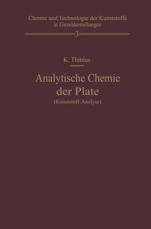 Produktbild: Analytische Chemie der Plaste (Kunststoff-Analyse)