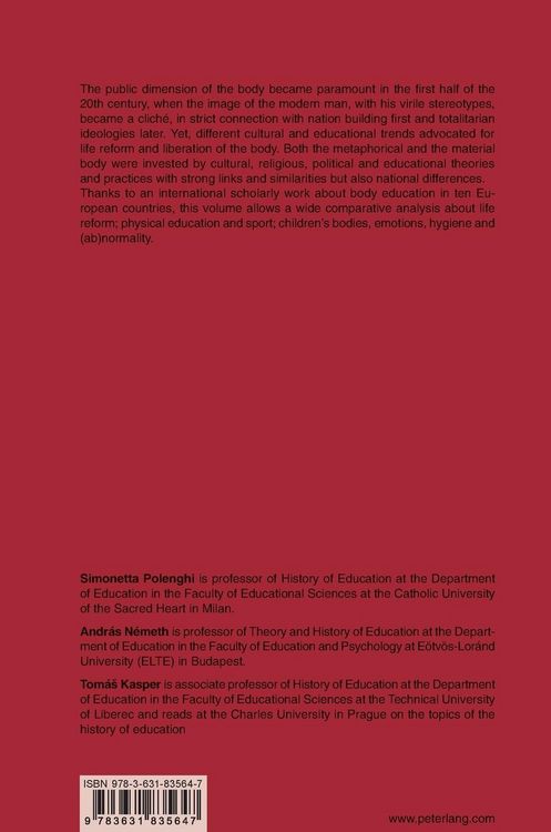 Produktbild: Education and the Body in Europe (1900-1950)