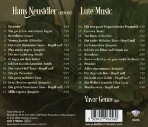 Produktbild: Neusidler:Lute Music
