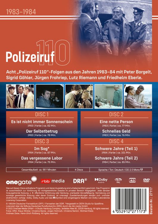 Produktbild: Polizeiruf 110 - Box 11 (DDR TV-Archiv) mit Sammelr&uuml;cken [4 DVDs]