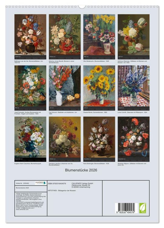 Produktbild: Blumenst&uuml;cke 2026 (hochwertiger Premium Wandkalender 2026 DIN A2 hoch), Kunstdruck in Hochglanz