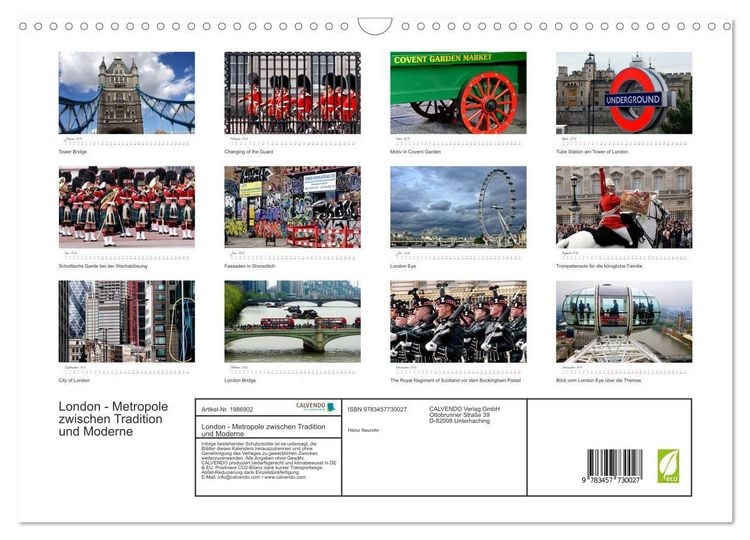 Produktbild: London - Metropole zwischen Tradition und Moderne (Wandkalender 2026 DIN A3 quer), CALVENDO Monatskalender