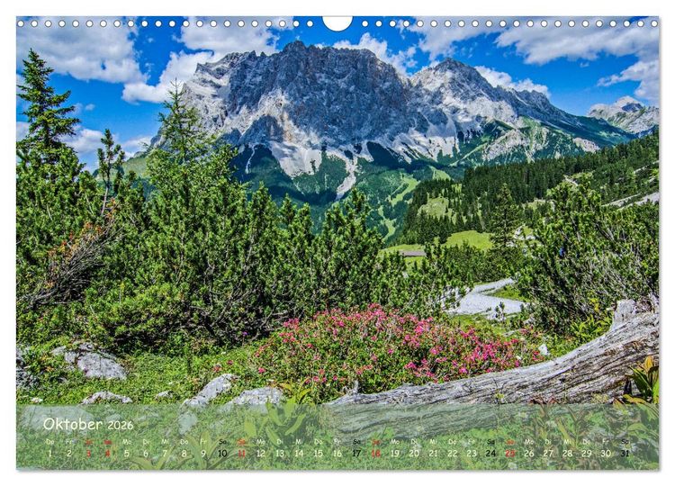 Produktbild: Naturparadies Zugspitzarena (Wandkalender 2026 DIN A3 quer), CALVENDO Monatskalender
