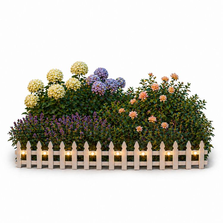 Produktbild: HTI-Living Zierzaun Nessa Solar, Gartenzaun, 16teilig, Wei&szlig;