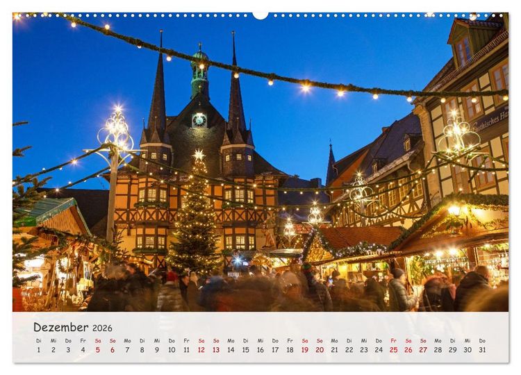 Produktbild: Wernigerode - Historische Fachwerkstadt am Harz (hochwertiger Premium Wandkalender 2026 DIN A2 quer), Kunstdruck in Hochglanz
