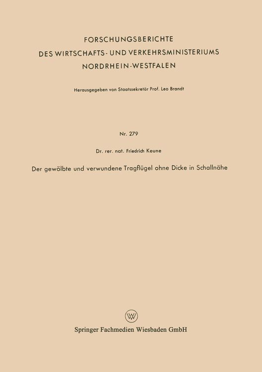 Produktbild: Der gew&ouml;lbte und verwundene Tragfl&uuml;gel ohne Dicke in Schalln&auml;he
