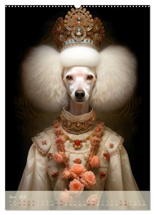 Produktbild: CHARAKTIERE Hunde mit Profil (Wandkalender 2026 DIN A2 hoch), CALVENDO Monatskalender