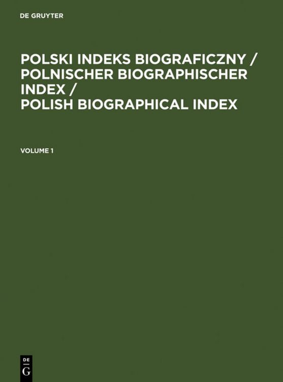 Produktbild: Polski Indeks Biograficzny