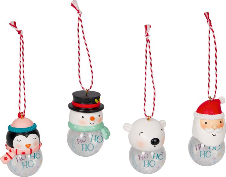 Produktbild: Schneekugel-Anh&auml;nger - Wintertiere im Weihnachtsw.,sort.i.D.