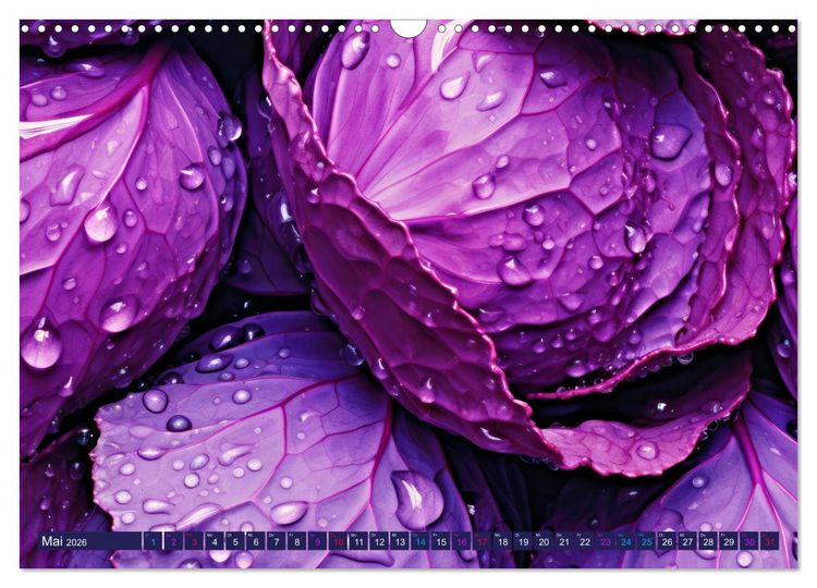 Produktbild: BLAU - Gem&uuml;se und Obst - Farbexplosion (Wandkalender 2026 DIN A3 quer), CALVENDO Monatskalender