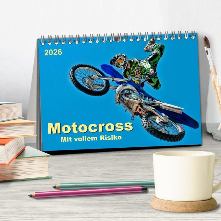 Produktbild: Motocross - mit vollem Risiko (Tischkalender 2026 DIN A5 quer), CALVENDO Monatskalender
