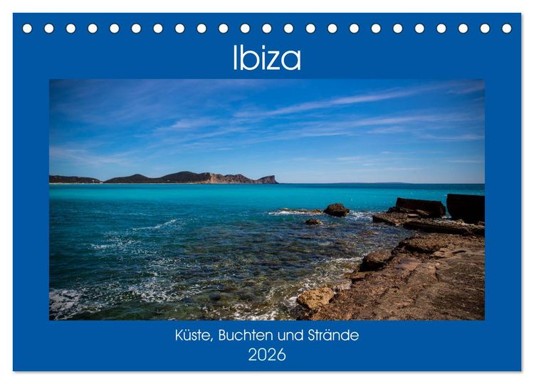Produktbild: Ibiza K&uuml;ste, Buchten und Str&auml;nde (Tischkalender 2026 DIN A5 quer), CALVENDO Monatskalender