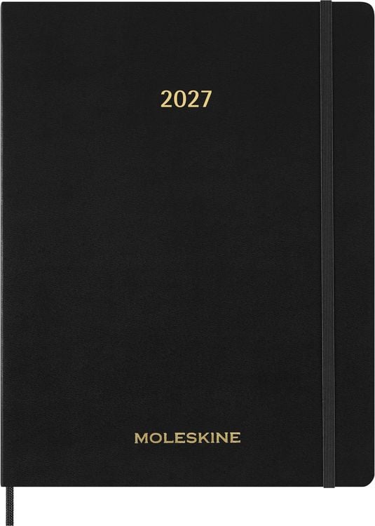 Produktbild: Moleskine 15 Monate Essential Wochenkalender 2026/2027, 1 Wo = 2 Seiten, vertikal, XXL, weicher Einband, Schwarz