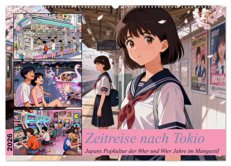 Produktbild: Zeitreise nach Tokio (Wandkalender 2026 DIN A2 quer), CALVENDO Monatskalender