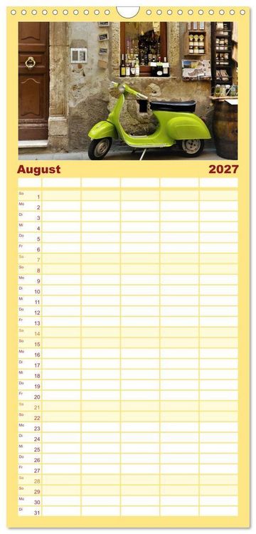 Produktbild: Familienplaner 2027 - Vespa Liebe mit 5 Spalten (Wandkalender, 21 x 45 cm) CALVENDO