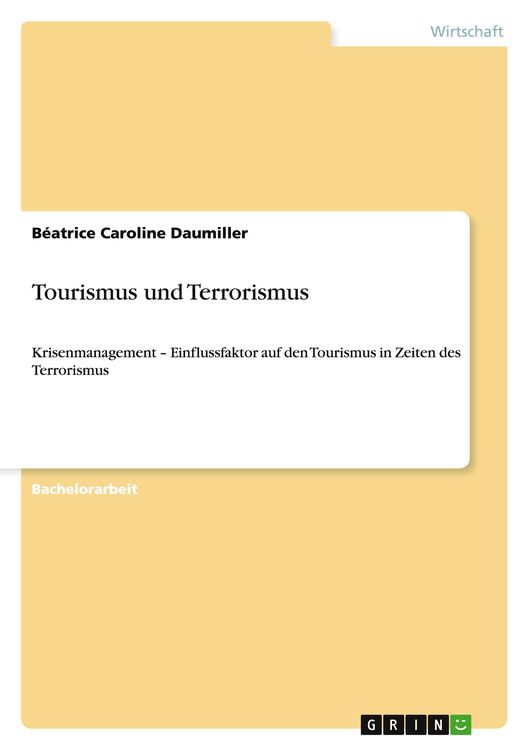 Produktbild: Tourismus und Terrorismus