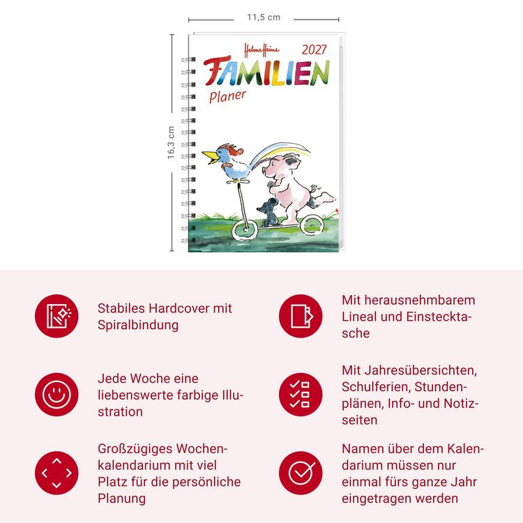 Produktbild: Helme Heine: Familienplaner-Buch A6 2027