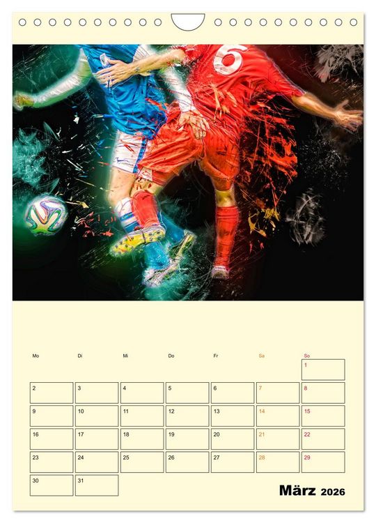 Produktbild: Fu&szlig;ball - Feuer (Wandkalender 2026 DIN A4 hoch), CALVENDO Monatskalender