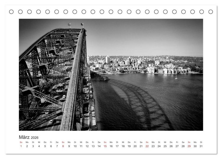 Produktbild: SYDNEY Monochrom (Tischkalender 2026 DIN A5 quer), CALVENDO Monatskalender