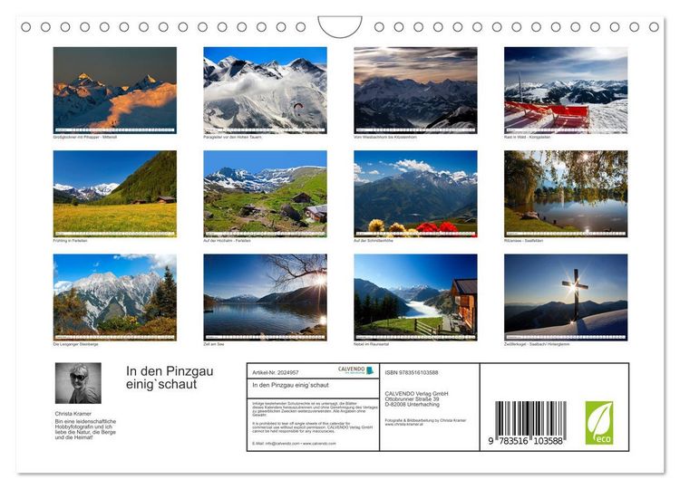Produktbild: In den Pinzgau einig`schaut (Wandkalender 2026 DIN A4 quer), CALVENDO Monatskalender