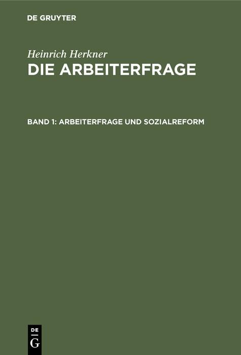 Produktbild: Arbeiterfrage und Sozialreform