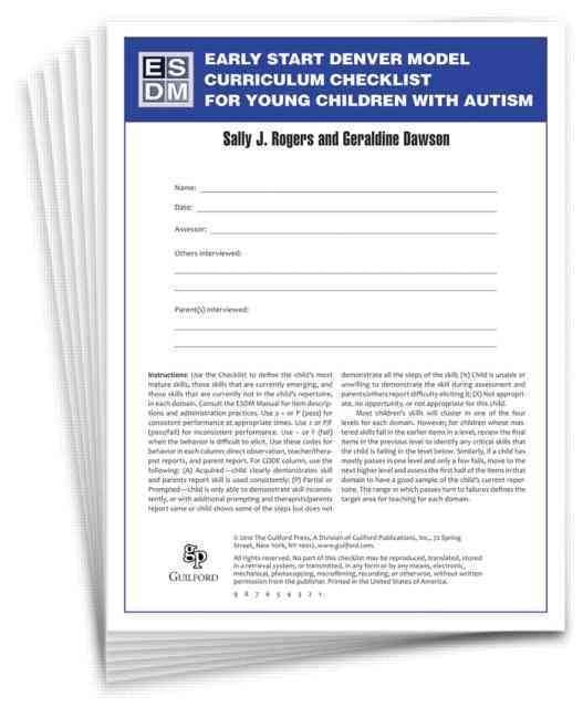 Produktbild: Early Start Denver Model Curriculum Checklist for Young Children with Autism