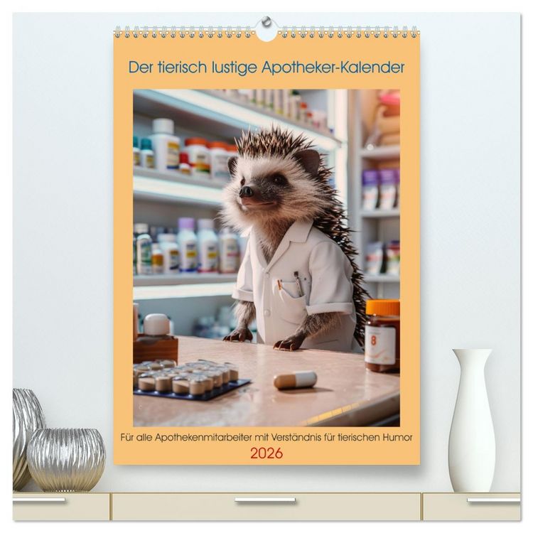 Produktbild: Der tierisch lustige Apotheker-Kalender (hochwertiger Premium Wandkalender 2026 DIN A2 hoch), Kunstdruck in Hochglanz
