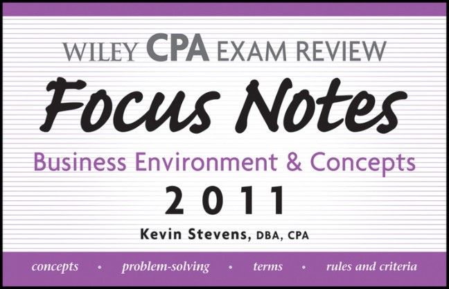 Produktbild: Wiley CPA Examination Review Focus Notes: Business Environment & Concepts