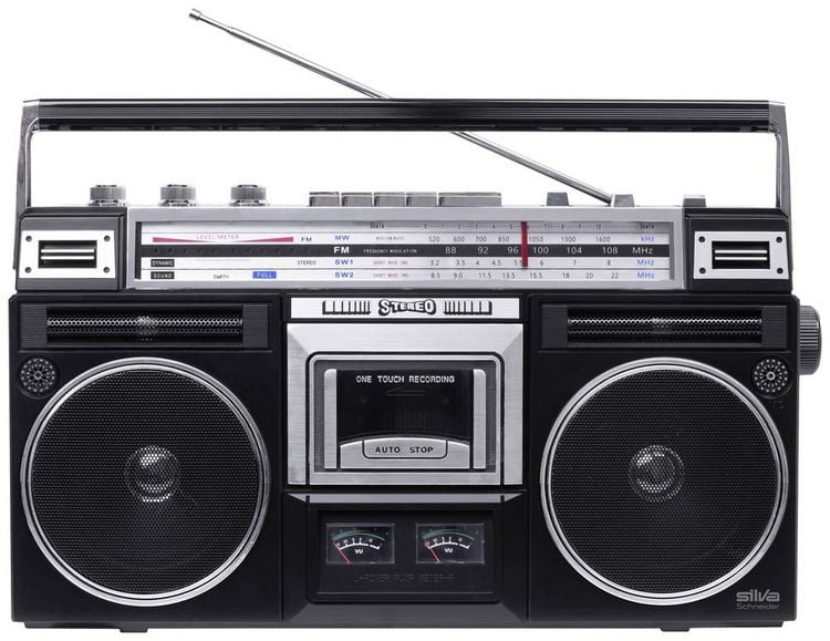 Produktbild: Silva Schneider PCR 1980 Kassettenradio UKW, MW, KW Kassette, Bluetooth&reg;, USB, UKW, MW, KW Aufnahmefunktion, Inkl. Mikrofon Schwarz