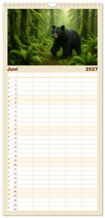 Produktbild: Familienplaner 2027 - USA &ndash; von Yellowstone bis Texas - Cowboys, Pr&auml;rie und Bisons mit 5 Spalten (Wandkalender, 21 x 45 cm) CALVENDO