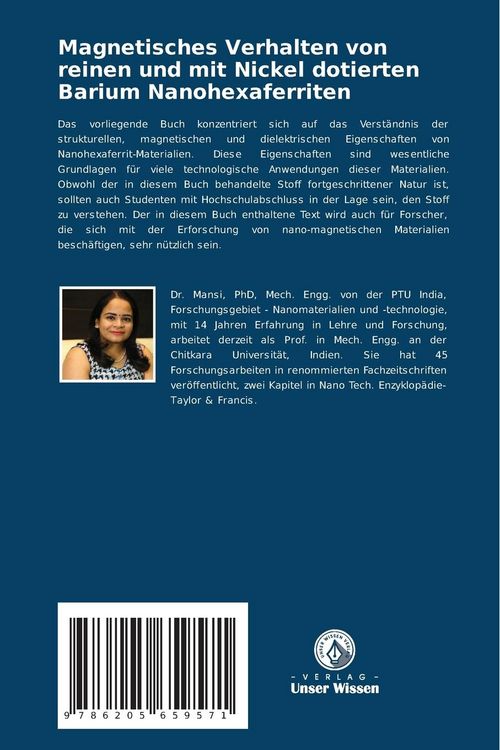 Produktbild: Magnetisches Verhalten von reinen und mit Nickel dotierten Barium Nanohexaferriten
