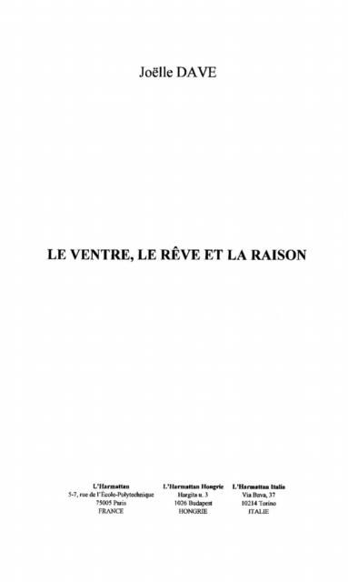 Produktbild: Le ventre, le reve et la raison