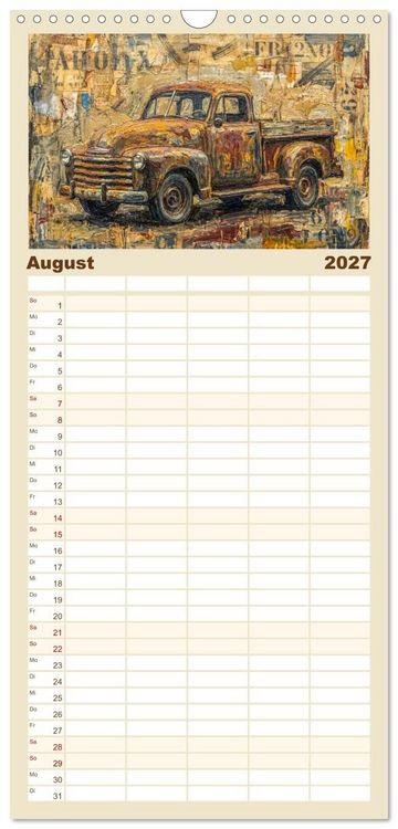 Produktbild: Familienplaner 2027 - Patina und PS mit 5 Spalten (Wandkalender, 21 x 45 cm) CALVENDO
