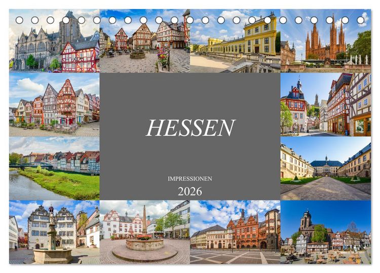 Produktbild: Hessen Impressionen (Tischkalender 2026 DIN A5 quer), CALVENDO Monatskalender
