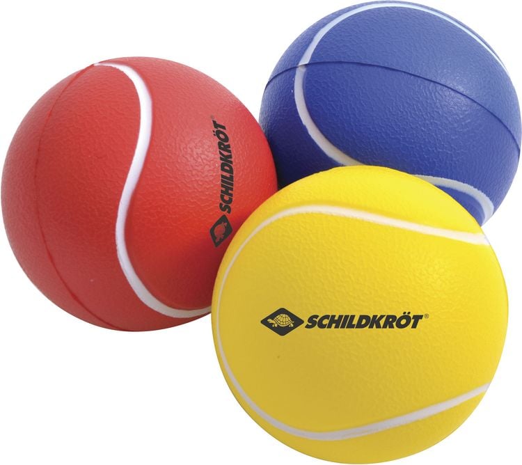 Produktbild: Softb&auml;lle, 3 St&uuml;ck Meshbag, (rot, gelb, blau)