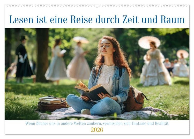 Produktbild: Lesen ist eine Reise durch Zeit und Raum (Wandkalender 2026 DIN A2 quer), CALVENDO Monatskalender