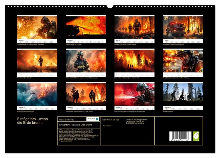 Produktbild: Firefighters - wenn die Erde brennt (hochwertiger Premium Wandkalender 2026 DIN A2 quer), Kunstdruck in Hochglanz