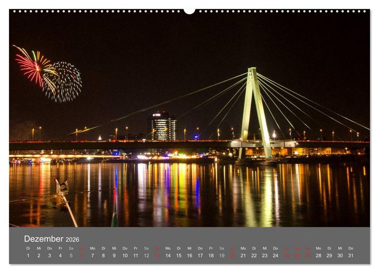 Produktbild: K&Ouml;LN BEI NACHT (Wandkalender 2026 DIN A2 quer), CALVENDO Monatskalender