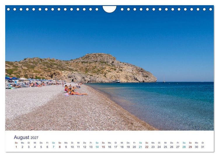Produktbild: Str&auml;nde der Insel Rhodos (Wandkalender 2027 DIN A4 quer), CALVENDO Monatskalender