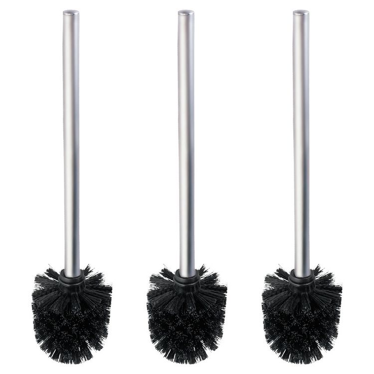 Produktbild: WC-B&uuml;rste mit Edelstahlstiel Matt 3er Set, &Oslash; 8 x 35 cm