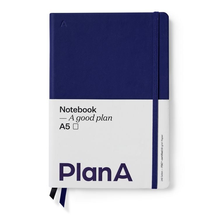 Produktbild: Notizbuch A5 Hardcover Blanko Navy Blue