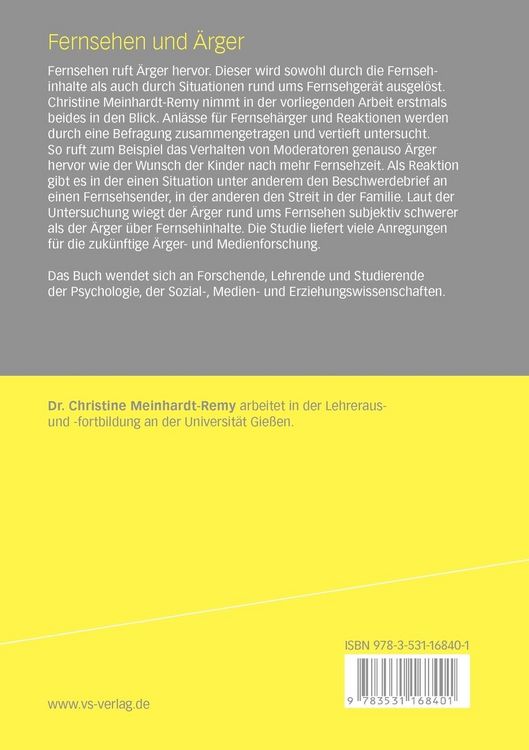 Produktbild: Fernsehen und &Auml;rger