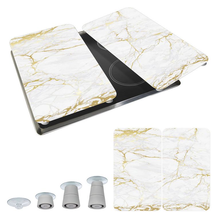 Produktbild: Herdabdeckplatte Universal Mod. Marmor Gold, 2er Set, f&uuml;r alle Herdarten geeignet