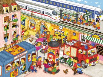 Produktbild: CALVENDO Puzzle Am Bahnhof | 1000 Teile Lege-Gr&ouml;&szlig;e 64x48cm Foto-Puzzle f&uuml;r gl&uuml;ckliche Stunden