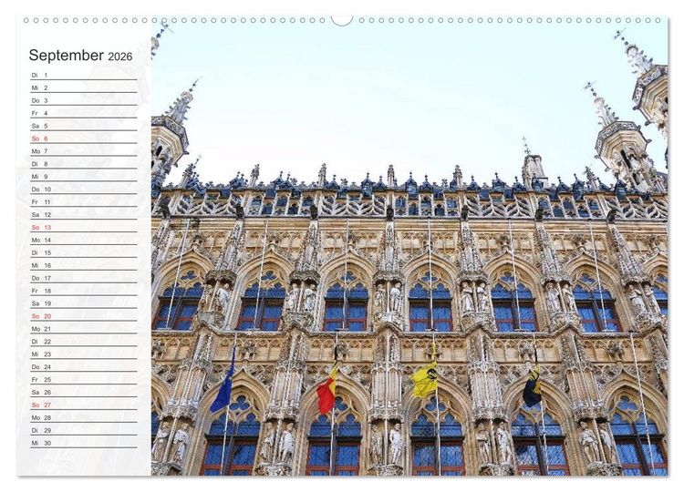 Produktbild: Belgien entdecken - Br&uuml;gge und Leuven (Wandkalender 2026 DIN A2 quer), CALVENDO Monatskalender